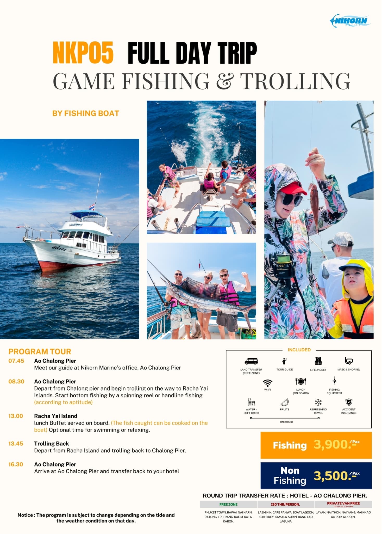 (NKP05) Game Fishing Tour (Trolling + Bottom Fishing) by Fishing Boat